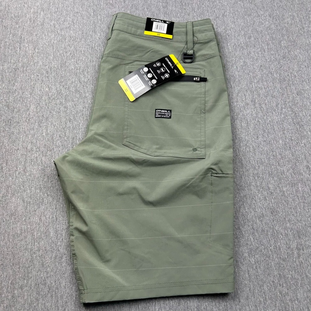 Oneill Crossover Board Shorts Mens 32 Green 11" Inseam Drawstring NEW